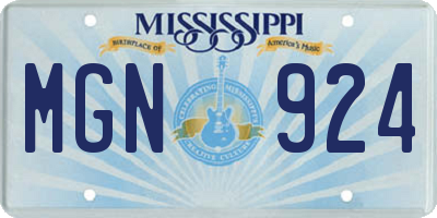 MS license plate MGN924
