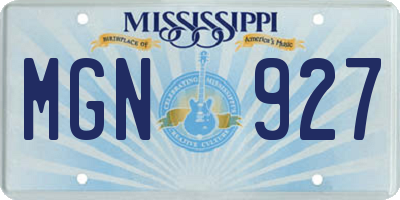 MS license plate MGN927