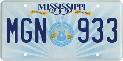 MS license plate MGN933