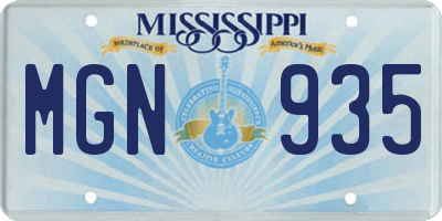 MS license plate MGN935