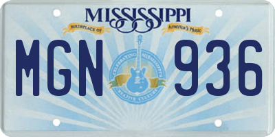 MS license plate MGN936