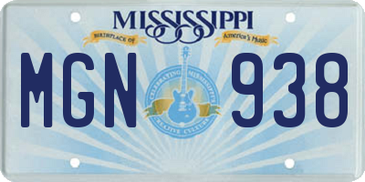 MS license plate MGN938