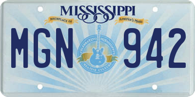MS license plate MGN942