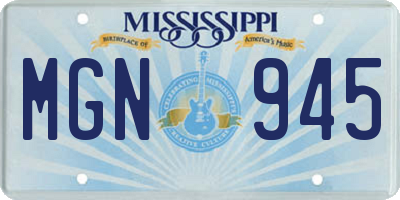 MS license plate MGN945