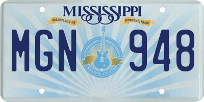 MS license plate MGN948