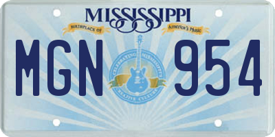 MS license plate MGN954
