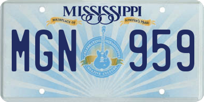 MS license plate MGN959