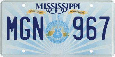 MS license plate MGN967