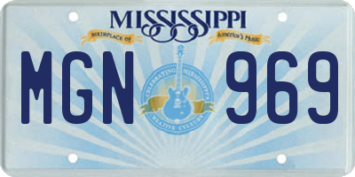 MS license plate MGN969