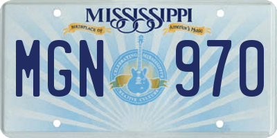 MS license plate MGN970