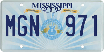 MS license plate MGN971
