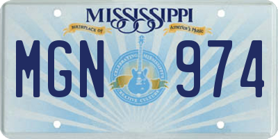 MS license plate MGN974