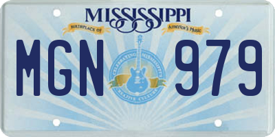 MS license plate MGN979