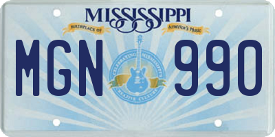 MS license plate MGN990