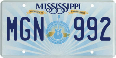 MS license plate MGN992