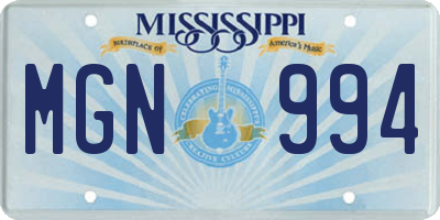 MS license plate MGN994