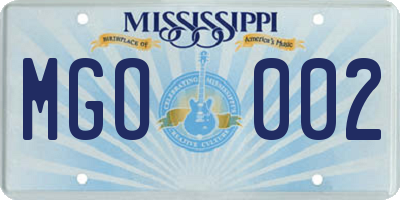 MS license plate MGO002