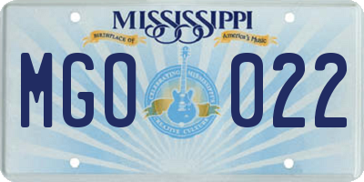 MS license plate MGO022
