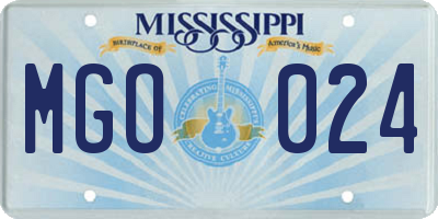 MS license plate MGO024