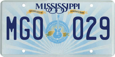 MS license plate MGO029