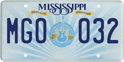 MS license plate MGO032