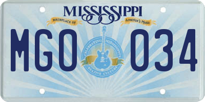 MS license plate MGO034