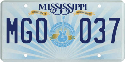 MS license plate MGO037