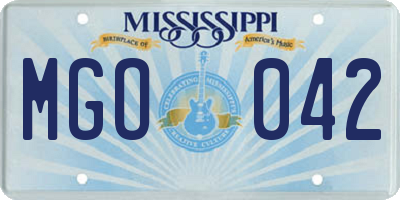 MS license plate MGO042