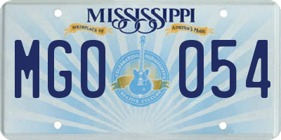 MS license plate MGO054