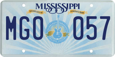 MS license plate MGO057