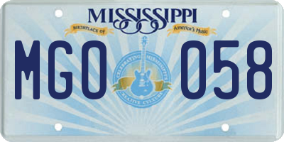 MS license plate MGO058