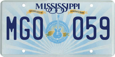 MS license plate MGO059