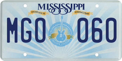 MS license plate MGO060