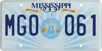 MS license plate MGO061