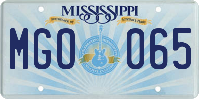 MS license plate MGO065