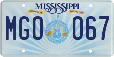 MS license plate MGO067