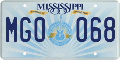 MS license plate MGO068