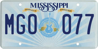 MS license plate MGO077