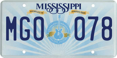 MS license plate MGO078