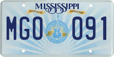 MS license plate MGO091
