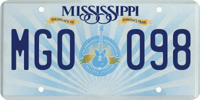 MS license plate MGO098