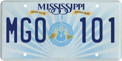 MS license plate MGO101