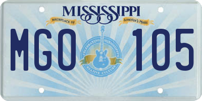 MS license plate MGO105