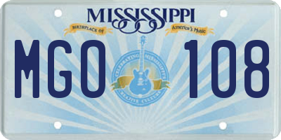 MS license plate MGO108