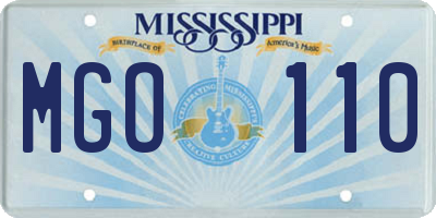 MS license plate MGO110