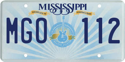 MS license plate MGO112