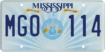 MS license plate MGO114