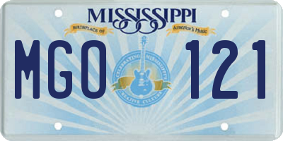 MS license plate MGO121