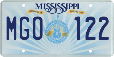 MS license plate MGO122