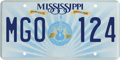 MS license plate MGO124
